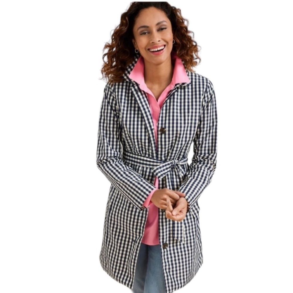Talbots Classic Gingham Mac- 14P